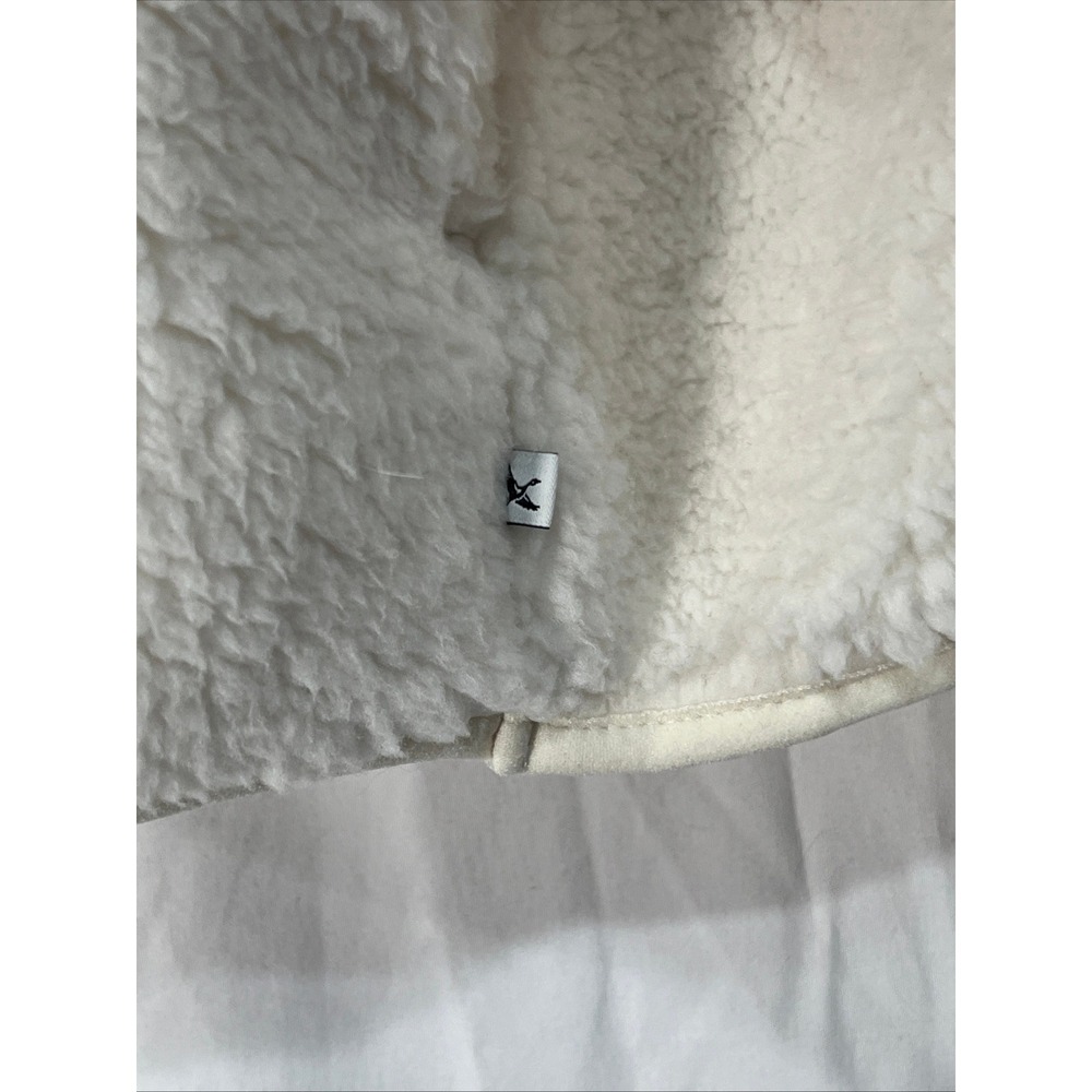 Eddie Bauer Chill Out Fleece Hoodie Womens XL Ivory Sherpa Pullover Snap 6454 - Picture 4 of 10